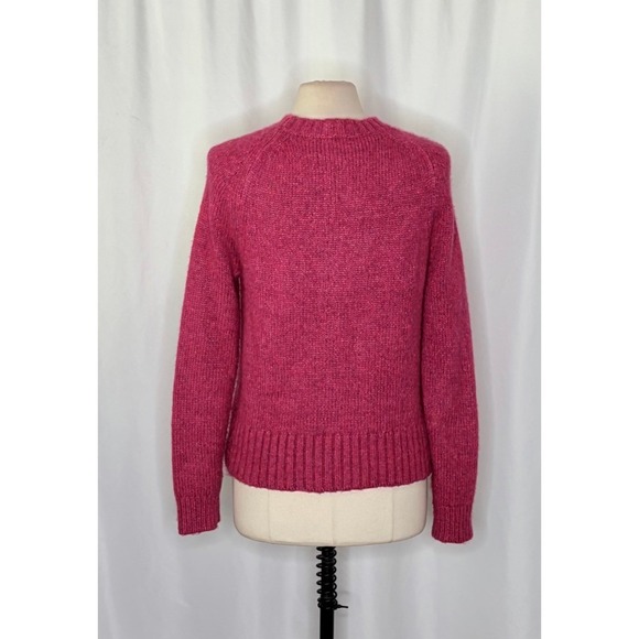 J. CREW Alpaca Blend Crewneck Sweater Pink Merino Wool Heathered Fuchsia Medium - Picture 7 of 13